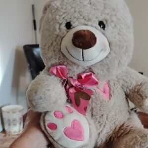 Charming Plush Bear with Pink Details